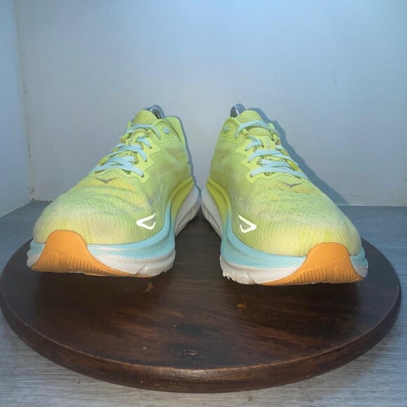 Hoka One One Clifton 9 Mens Size 9.5B Yellow Blue Walking Running Shoes Sneakers main image 5